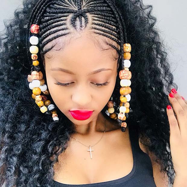 Festival Natural Hairstyle  Braids + Beads - Fulani Inspired